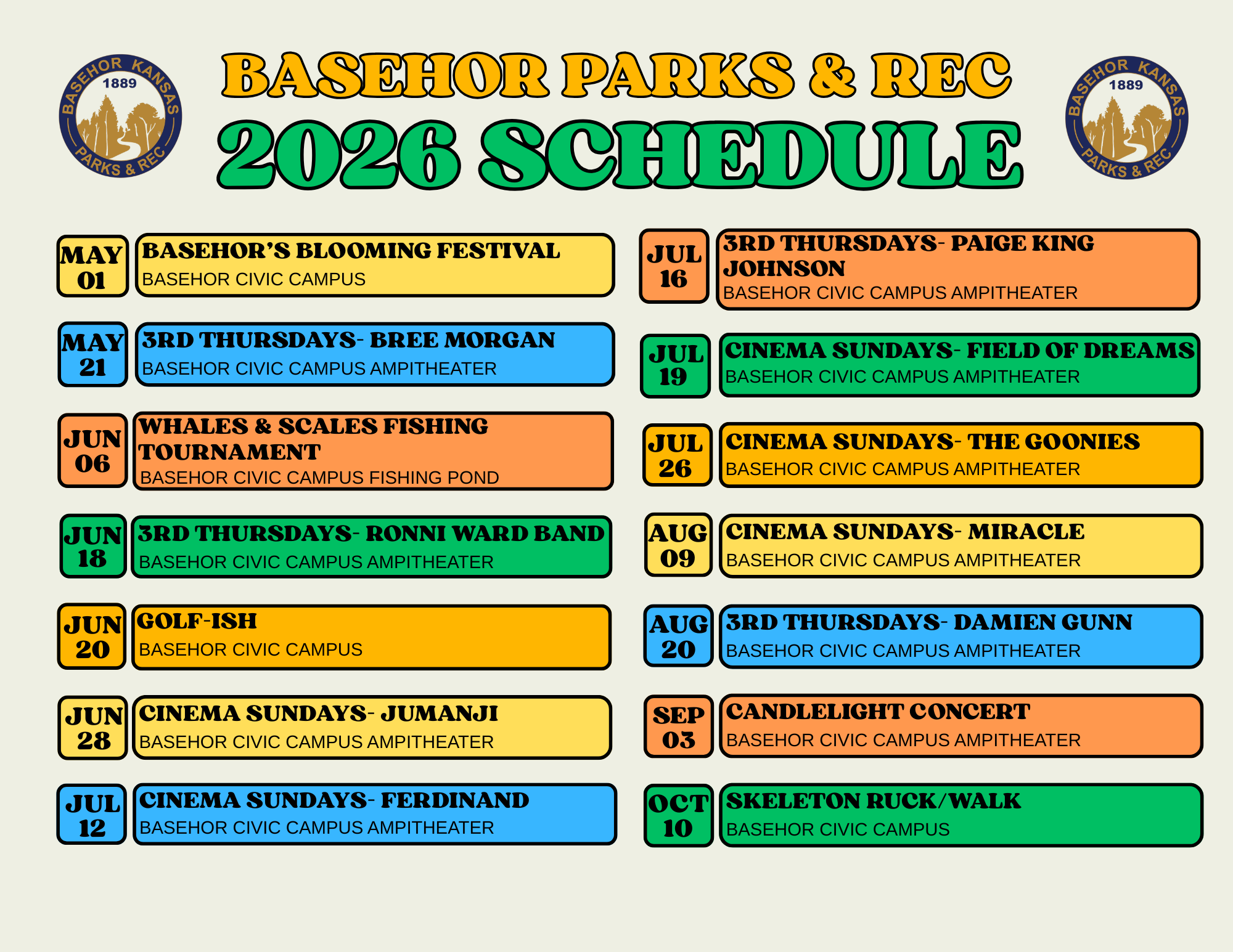 Summer Schedule